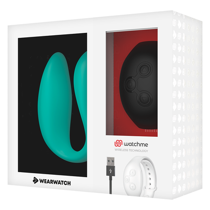 Vibratore telecomandato Wearwatch dual pleasure wireless technology watchme acquamarina e nero