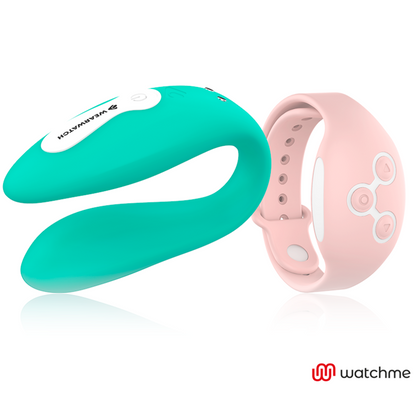Vibratore telecomandato Wearwatch dual pleasure wireless technology watchme acquamarina e corallo