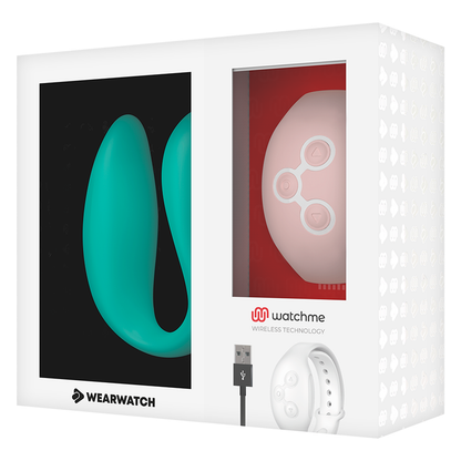 Vibratore telecomandato Wearwatch dual pleasure wireless technology watchme acquamarina e corallo