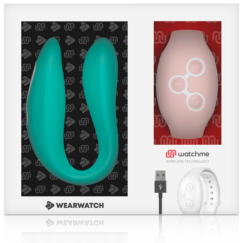 Vibratore telecomandato Wearwatch dual pleasure wireless technology watchme acquamarina e corallo