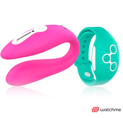 Vibratore telecomandato Wearwatch dual pleasure wireless technology watchme acquamarina e fucsia