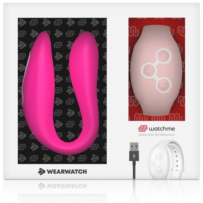 Vibratore telecomandato Wearwatch dual pleasure wireless technology watchme fucsia e rosa