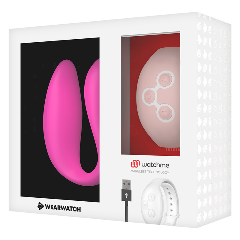 Vibratore telecomandato Wearwatch dual pleasure wireless technology watchme fucsia e rosa