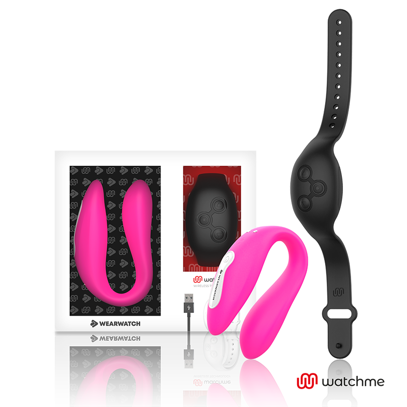 Vibratore telecomandato Wearwatch dual pleasure wireless technology watchme fucsia e nero