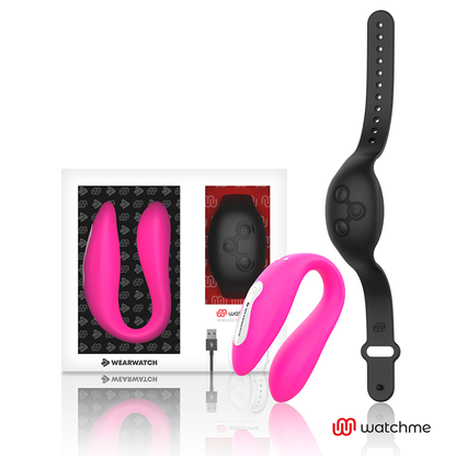 Vibratore telecomandato Wearwatch dual pleasure wireless technology watchme fucsia e nero