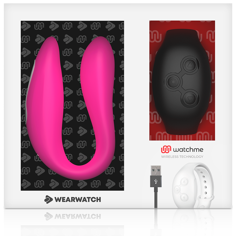 Vibratore telecomandato Wearwatch dual pleasure wireless technology watchme fucsia e nero