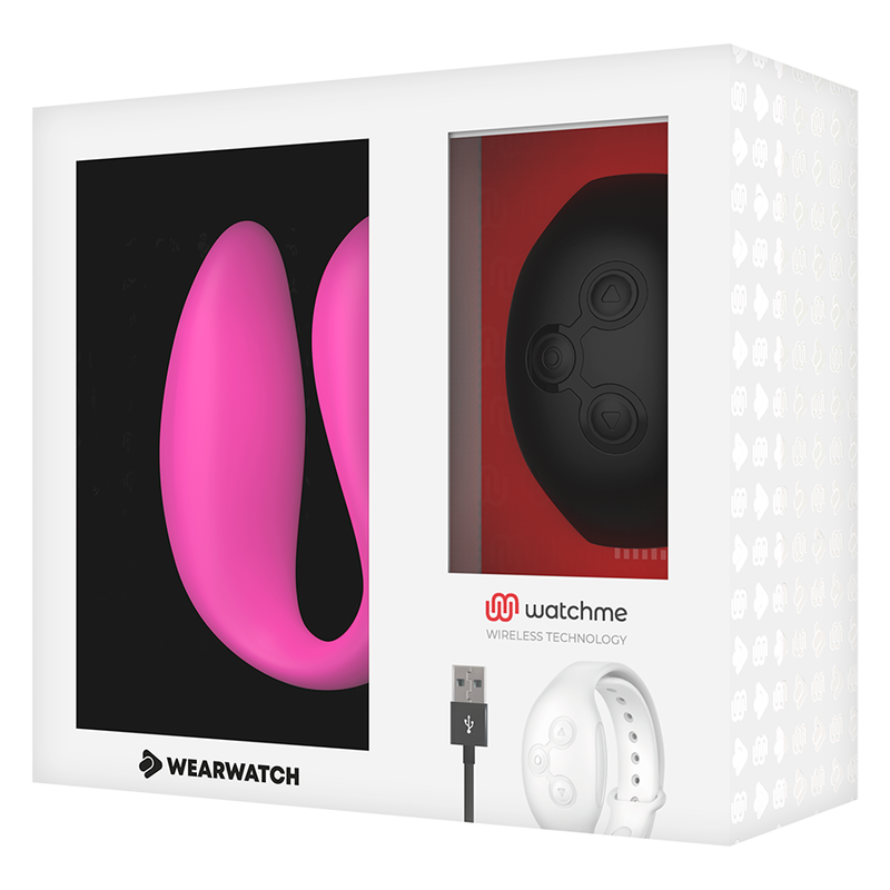 Vibratore telecomandato Wearwatch dual pleasure wireless technology watchme fucsia e nero