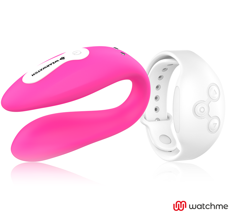 Vibratore telecomandato Wearwatch dual pleasure wireless technology watchme fucsia e bianco