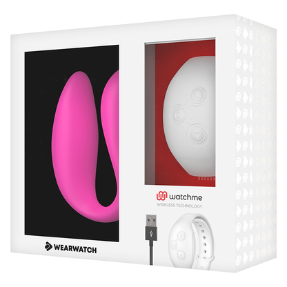 Vibratore telecomandato Wearwatch dual pleasure wireless technology watchme fucsia e bianco