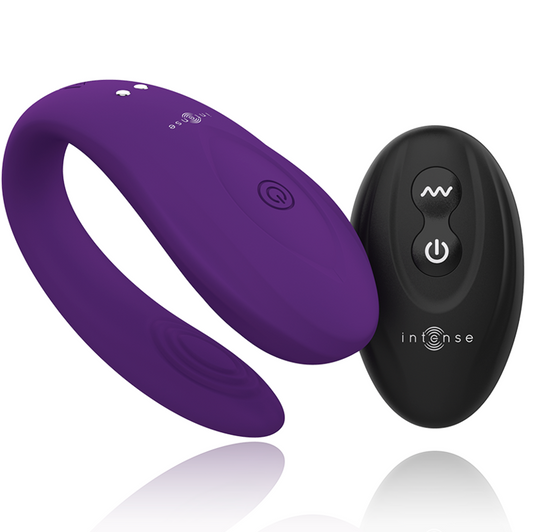 Vibratore telecomandato Intense bruno partner double pleasure viola