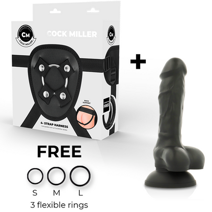 Godemichet à sangle Cock Miller 13 cm noir
