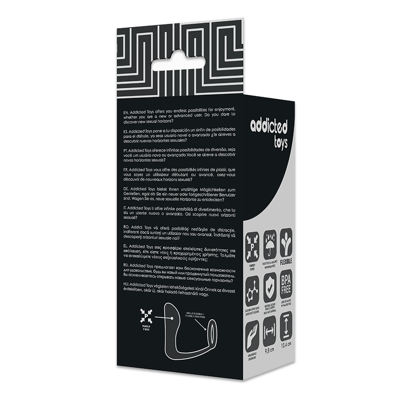 Plug anale di giocattoli addicted con anello in silicone nero
