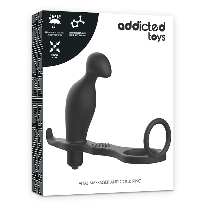 Plug anale di giocattoli addicted con anello in silicone nero