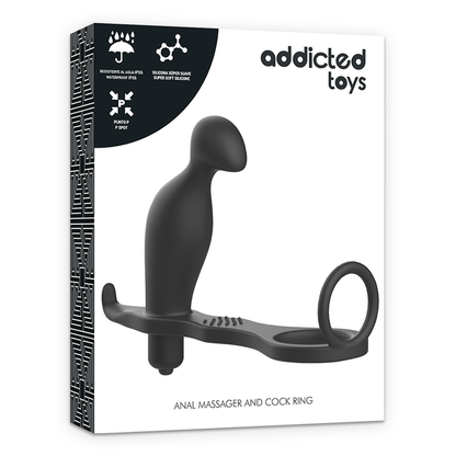 Plug anale di giocattoli addicted con anello in silicone nero