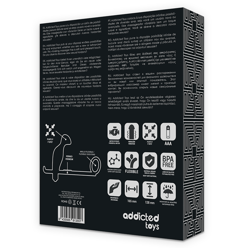 Plug anale di giocattoli addicted con anello in silicone nero