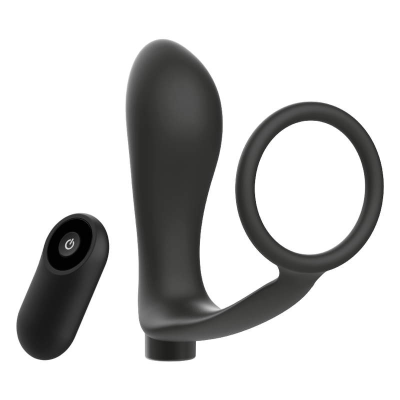 Anneau pénien avec télécommande addicted toys plug anal noir rechargeable