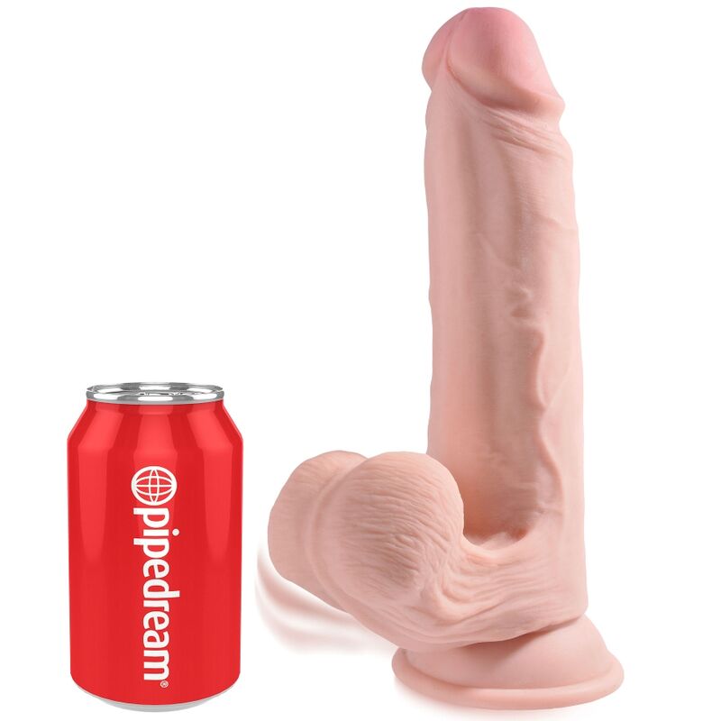 GODEMICHET RÉALISTE KING COCK PLUS TRIPLE DENSITÉ 3D AVEC BILLES OSCILLANTES 9" CLAIR